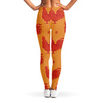 Chinese Rooster Pattern Print Women's Leggings