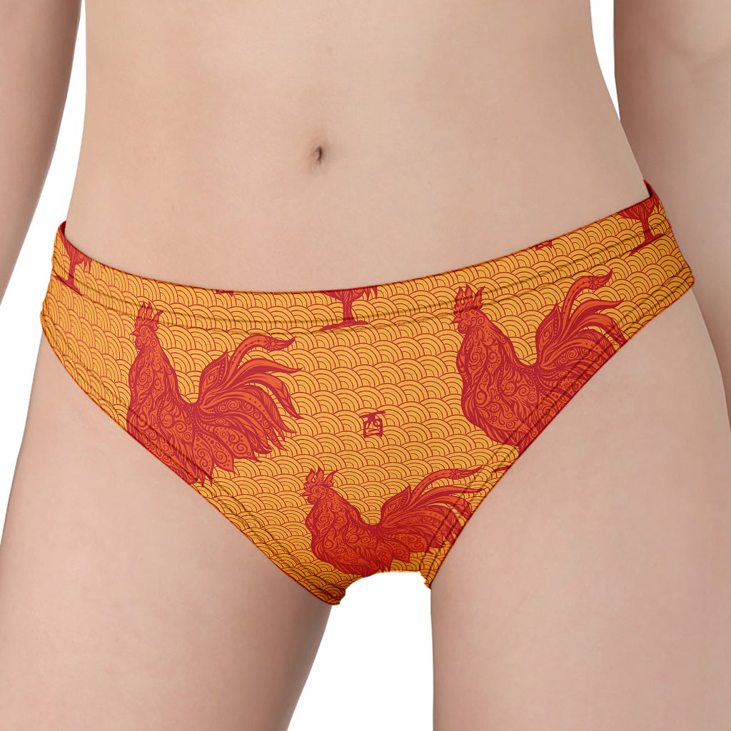 Chinese Rooster Pattern Print Women's Panties