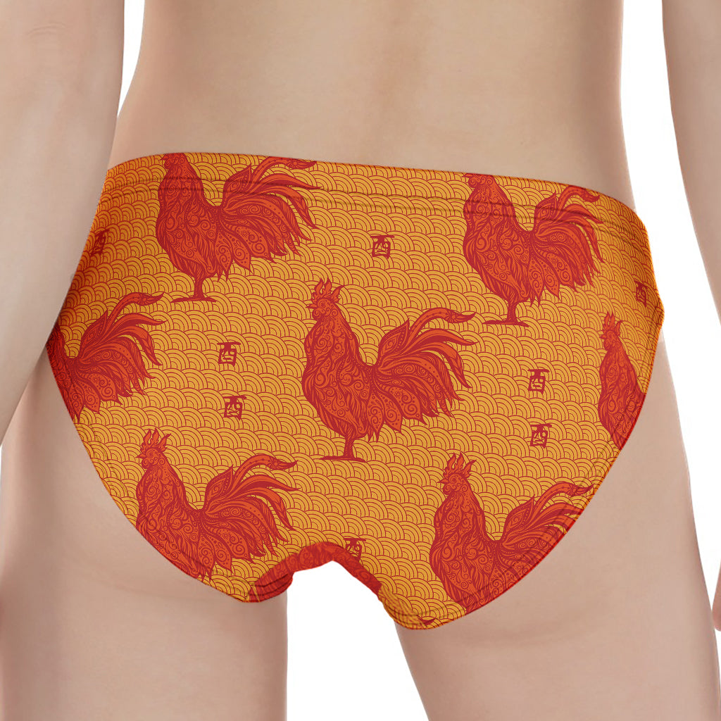 Chinese Rooster Pattern Print Women's Panties