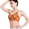 Chinese Rooster Pattern Print Women's Sports Bra