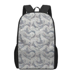 Chinese Sea Dragon Pattern Print 17 Inch Backpack