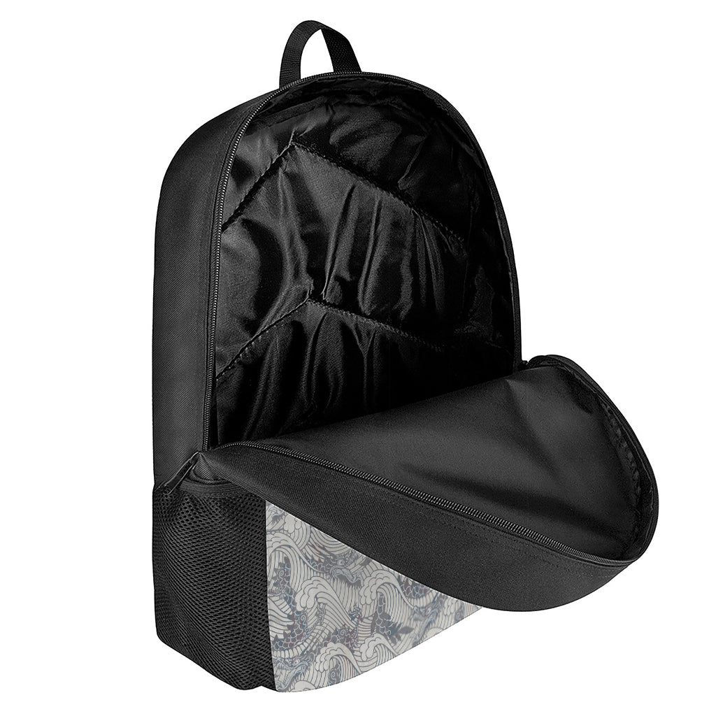 Chinese Sea Dragon Pattern Print 17 Inch Backpack