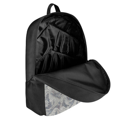 Chinese Sea Dragon Pattern Print 17 Inch Backpack