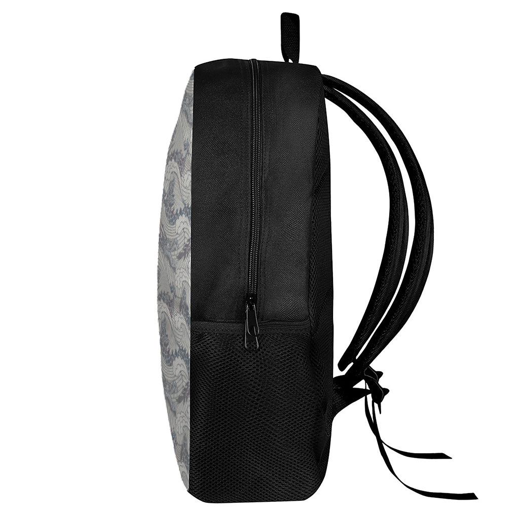 Chinese Sea Dragon Pattern Print 17 Inch Backpack