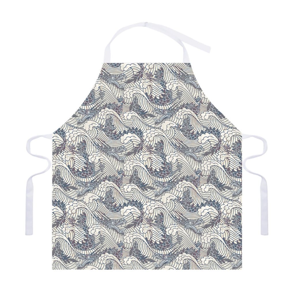 Chinese Sea Dragon Pattern Print Adjustable Apron