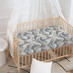 Chinese Sea Dragon Pattern Print Baby Crib Sheet