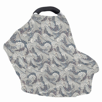 Chinese Sea Dragon Pattern Print Baby Seat Cover
