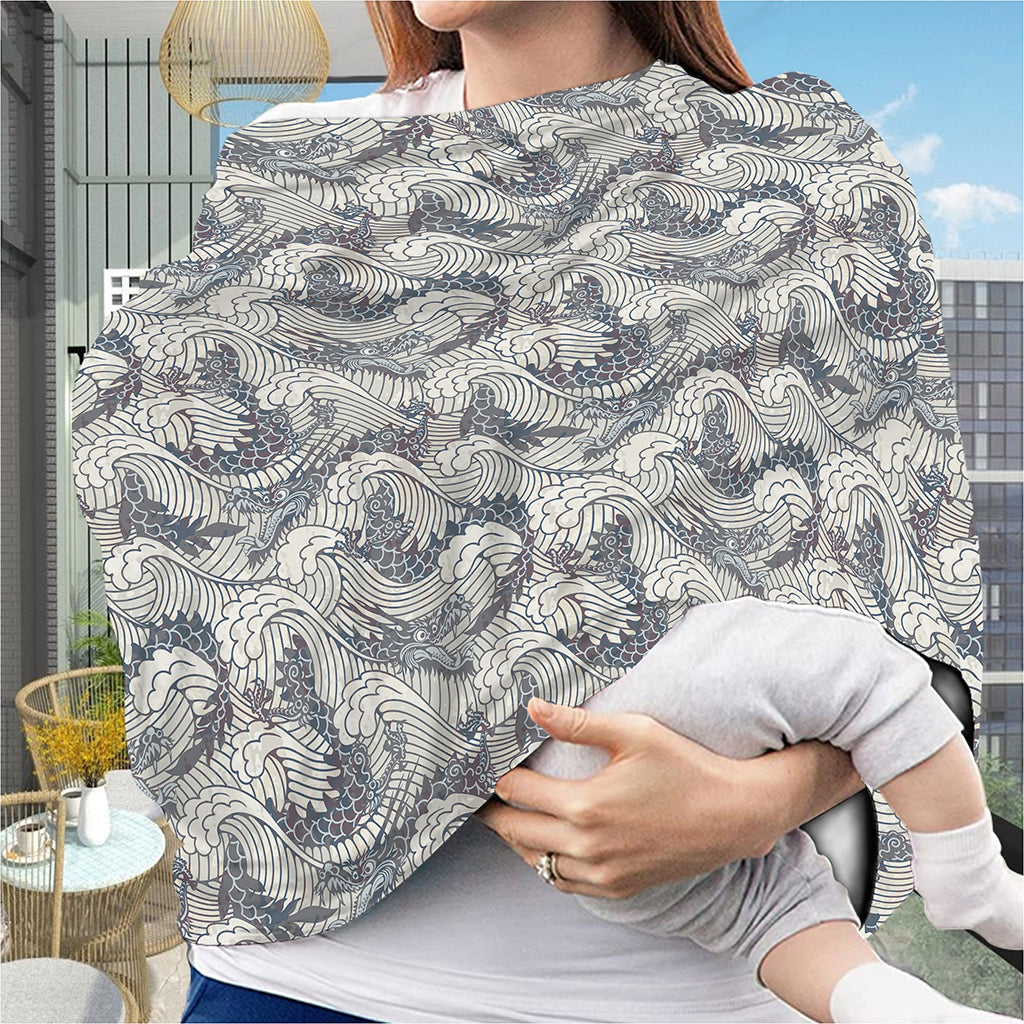 Chinese Sea Dragon Pattern Print Baby Seat Cover