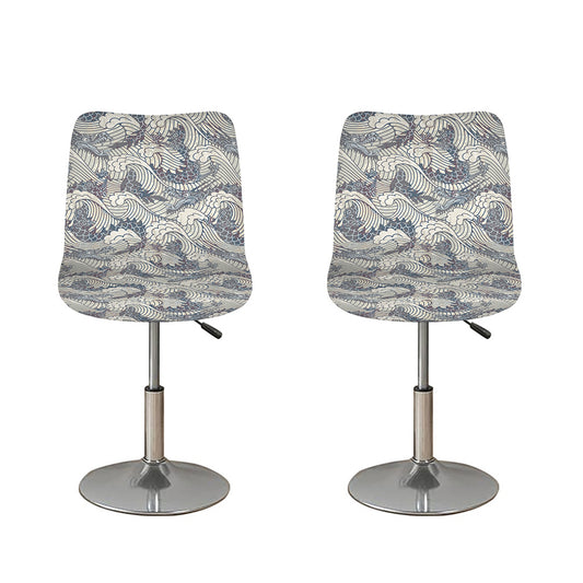 Chinese Sea Dragon Pattern Print Bar Stool Covers