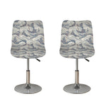 Chinese Sea Dragon Pattern Print Bar Stool Covers