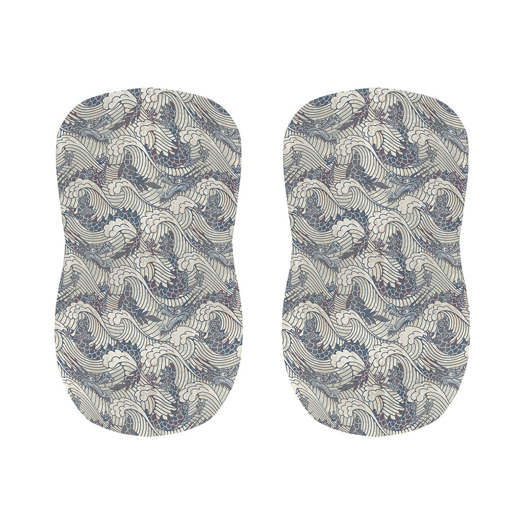 Chinese Sea Dragon Pattern Print Bar Stool Covers