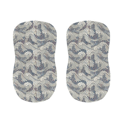 Chinese Sea Dragon Pattern Print Bar Stool Covers