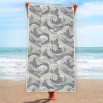 Chinese Sea Dragon Pattern Print Beach Towel
