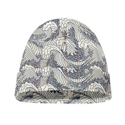 Chinese Sea Dragon Pattern Print Beanie