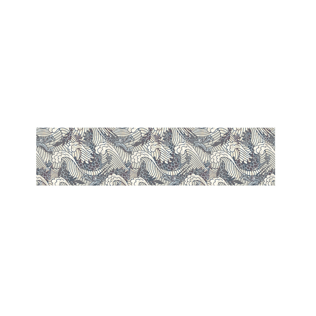 Chinese Sea Dragon Pattern Print Bed Runner