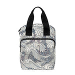 Chinese Sea Dragon Pattern Print Bible Tote Bag