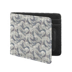 Chinese Sea Dragon Pattern Print Bifold Wallet