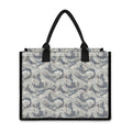 Chinese Sea Dragon Pattern Print Canvas Tote Bag