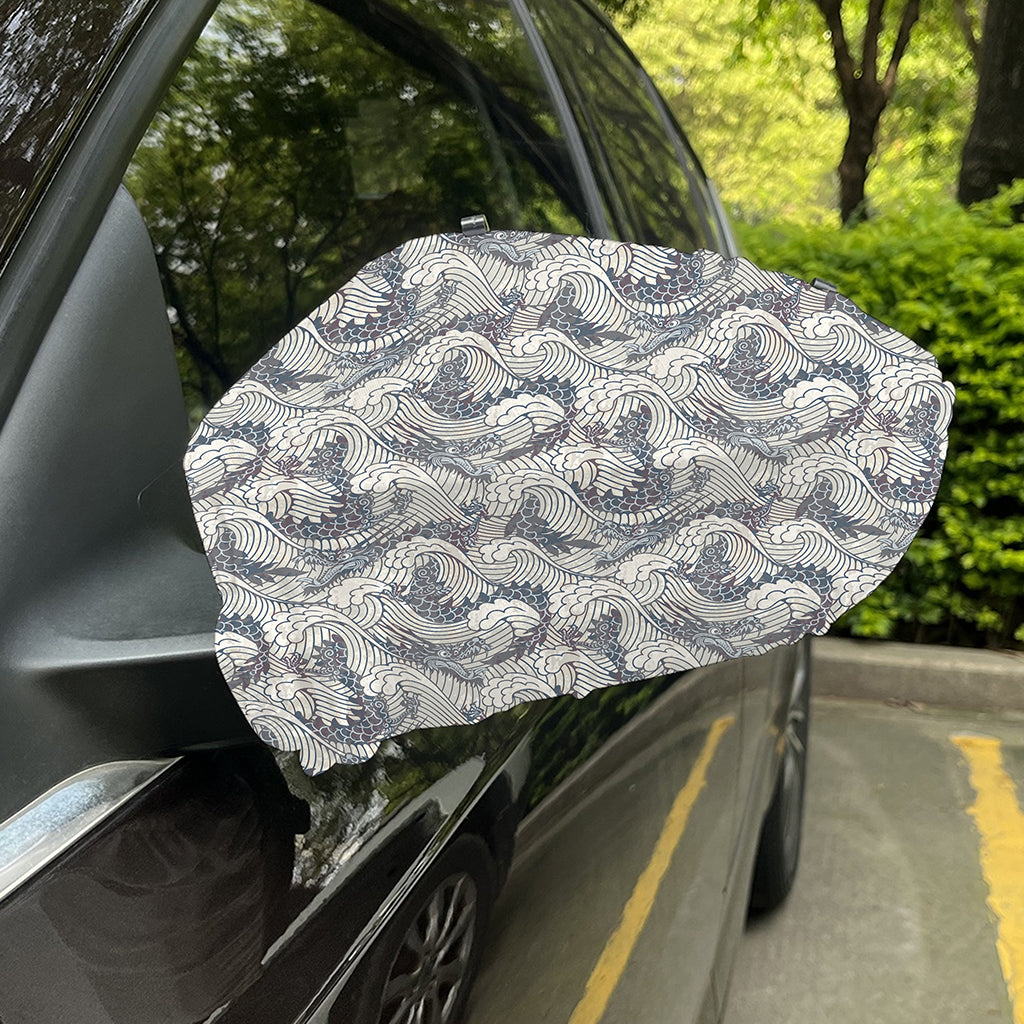 Chinese Sea Dragon Pattern Print Car Side Mirror Covers