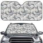 Chinese Sea Dragon Pattern Print Car Windshield Sun Shade