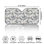 Chinese Sea Dragon Pattern Print Car Windshield Sun Shade