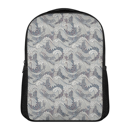 Chinese Sea Dragon Pattern Print Casual Backpack