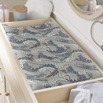 Chinese Sea Dragon Pattern Print Changing Pad Cover