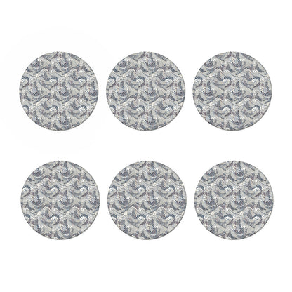 Chinese Sea Dragon Pattern Print Coaster Set