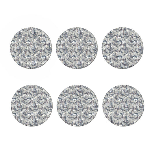 Chinese Sea Dragon Pattern Print Coaster Set
