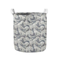Chinese Sea Dragon Pattern Print Collapsible Laundry Basket