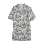 Chinese Sea Dragon Pattern Print Cotton Hawaiian Shirt