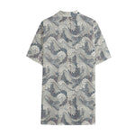 Chinese Sea Dragon Pattern Print Cotton Hawaiian Shirt