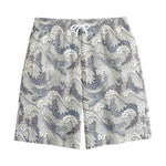 Chinese Sea Dragon Pattern Print Cotton Shorts