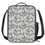 Chinese Sea Dragon Pattern Print Crossbody Lunch Bag
