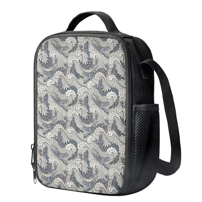 Chinese Sea Dragon Pattern Print Crossbody Lunch Bag