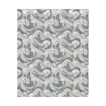 Chinese Sea Dragon Pattern Print Curtain