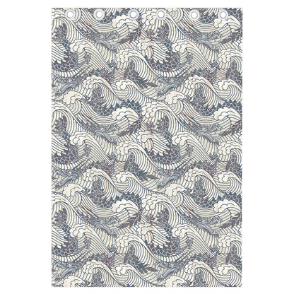 Chinese Sea Dragon Pattern Print Curtain