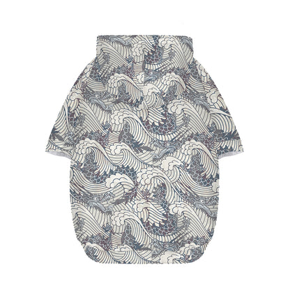 Chinese Sea Dragon Pattern Print Dog Zip Up Hoodie