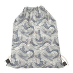Chinese Sea Dragon Pattern Print Drawstring Bag