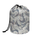 Chinese Sea Dragon Pattern Print Drawstring Makeup Bag