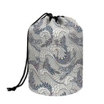 Chinese Sea Dragon Pattern Print Drawstring Makeup Bag