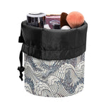 Chinese Sea Dragon Pattern Print Drawstring Makeup Bag