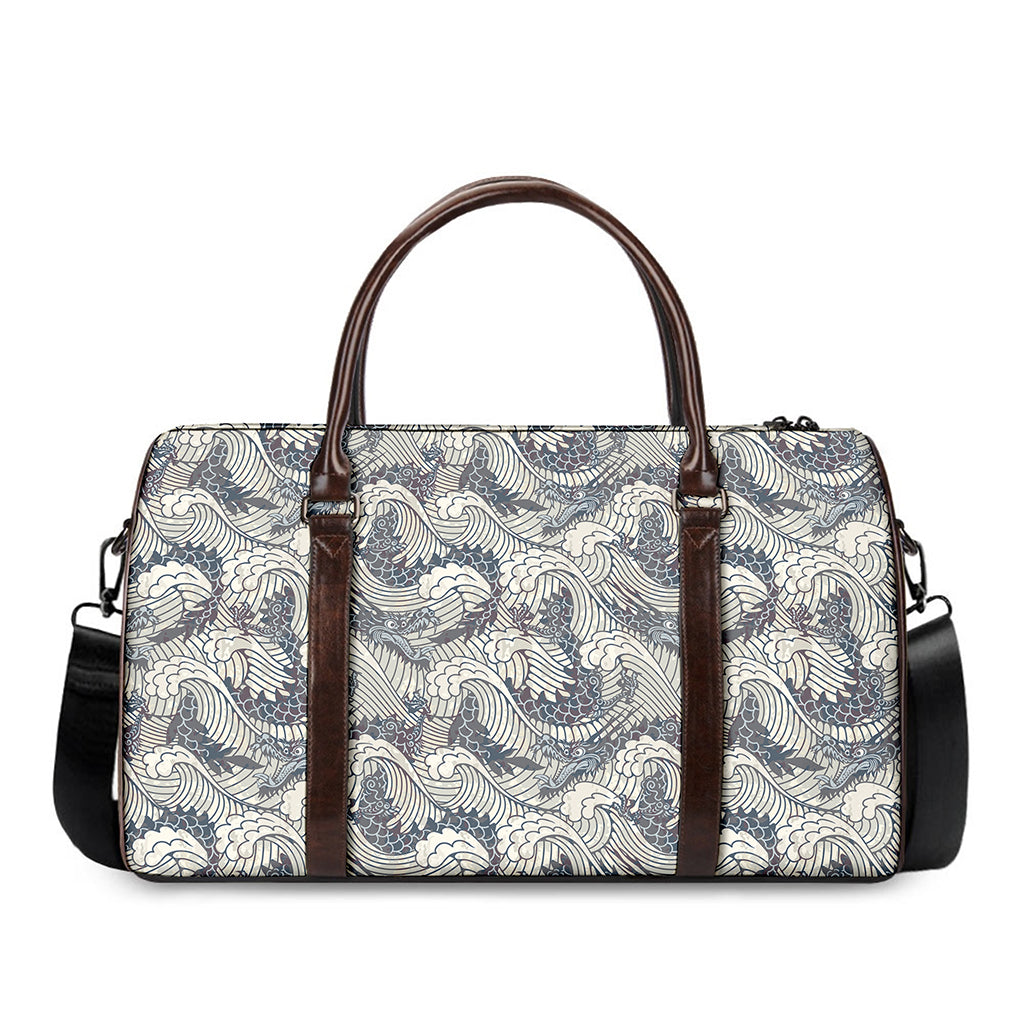 Chinese Sea Dragon Pattern Print Duffle Bag