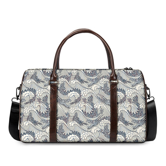Chinese Sea Dragon Pattern Print Duffle Bag