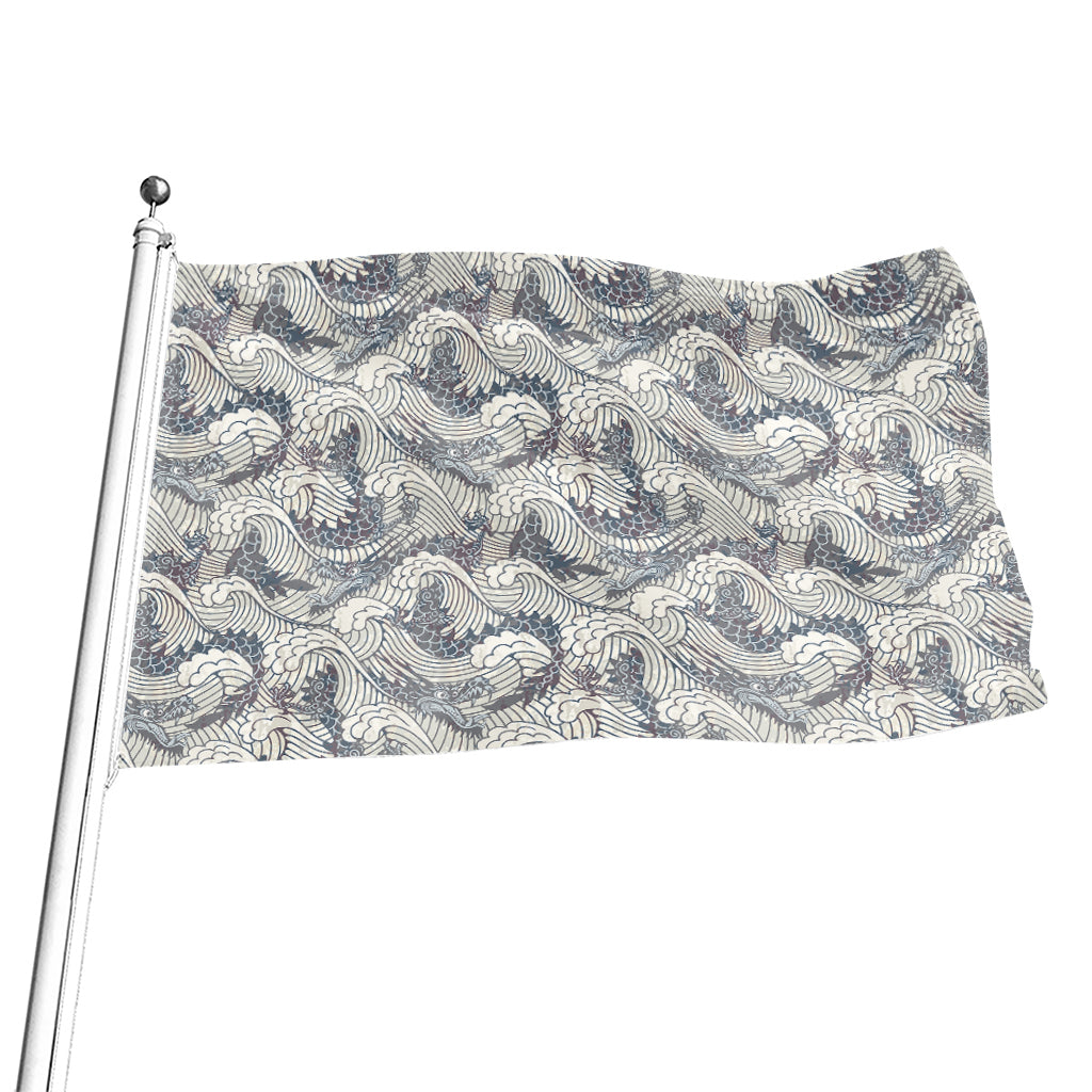 Chinese Sea Dragon Pattern Print Flag