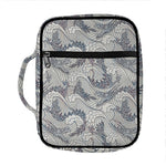 Chinese Sea Dragon Pattern Print Front Pocket Bible Bag