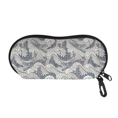 Chinese Sea Dragon Pattern Print Glasses Case