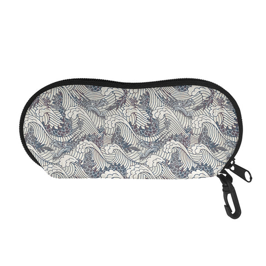 Chinese Sea Dragon Pattern Print Glasses Case