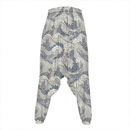 Chinese Sea Dragon Pattern Print Hammer Pants