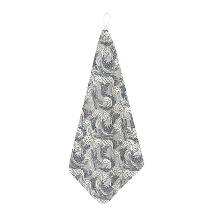 Chinese Sea Dragon Pattern Print Hand Towel
